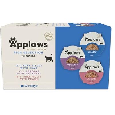 Applaws Cat Food - Fish Selection in Broth - 32 Pots Applaws Cat Food - Fish Selection in Broth - 32 Pots