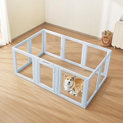 VEVOR Dog Whelping Box, 76x49x30 in Plastic Dog Whelping Pen for Large Sized Dogs, Waterproof Puppy Playpen with Transparent Windows & Door Lock, Easy to Clean, Durable Indoor Pet Dogs Cats Birth Kit VEVOR Dog Whelping Box, 76x49x30 in Plastic Dog Whelping Pen for Large Sized Dogs, Waterproof Puppy Playpen with Transparent Windows & Door Lock, Easy to Clean, Durable Indoor Pet Dogs Cats Birth Kit