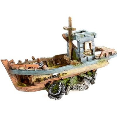 CLASSIC Aquarium Ornament Fishing Boat Wreck CLASSIC Aquarium Ornament Fishing Boat Wreck