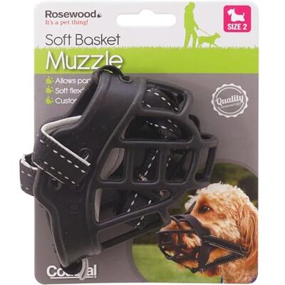 Rosewood Soft Basket Muzzle for Dogs – Padded Straps for Comfort, Ideal for Bite Risk, Wound Licking, Vets, Wildlife Hunting, Busy Environments – Comfortable and Adjustable Fit, Size 2 Rosewood Soft Basket Muzzle for Dogs – Padded Straps for Comfort, Ideal for Bite Risk, Wound Licking, Vets, Wildlife Hunting, Busy Environments – Comfortable and Adjustable Fit, Size 2