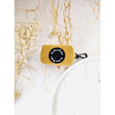 Pet Pooch Boutique MUSTARD YELLOW CORD DOG POO BAG HOLDER Pet Pooch Boutique MUSTARD YELLOW CORD DOG POO BAG HOLDER