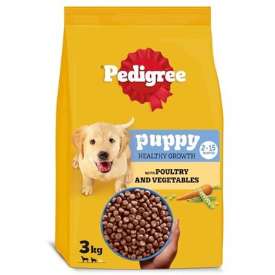 Pedigree Puppy Complete Dog Dry Food for medium size Dogs with Poultry and Rice 3 x 3 kg Pedigree Puppy Complete Dog Dry Food for medium size Dogs with Poultry and Rice 3 x 3 kg