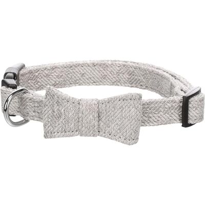 Flamingo Dog Collar with bow tie Nelson Grey S 30-45cm 15mm Flamingo Dog Collar with bow tie Nelson Grey S 30-45cm 15mm