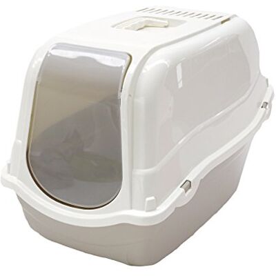Rosewood Romeo Plastic Cat Litter Tray with Hood – Covered Cat Toilet, Charcoal Filter for Odour Control, Easy to Clean – Mocha/White Rosewood Romeo Plastic Cat Litter Tray with Hood – Covered Cat Toilet, Charcoal Filter for Odour Control, Easy to Clean – Mocha/White