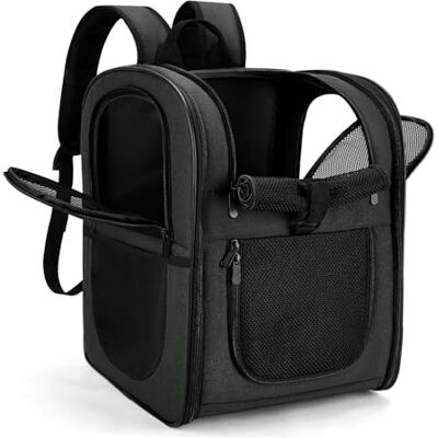 apollo walker Pet Carrier Backpack for Large/Small Cats and Dogs, Puppies, Safety Features and Cushion Back Support for Travel, Hiking, Outdoor Use (Black) apollo walker Pet Carrier Backpack for Large/Small Cats and Dogs, Puppies, Safety Features and Cushion Back Support for Travel, Hiking, Outdoor Use (Black)