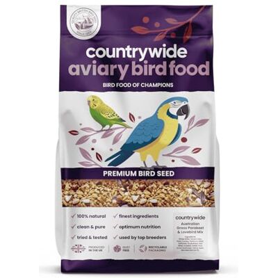 Countrywide Australian Grass Parakeet and Lovebird Feed Premium Mix 20 kg High Levels of Protein & Nutrition All Natural & Dust Free Countrywide Australian Grass Parakeet and Lovebird Feed Premium Mix 20 kg High Levels of Protein & Nutrition All Natural & Dust Free