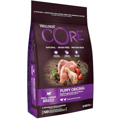 Wellness CORE Puppy 10 kg, Chicken & Turkey – Dry Dog Food for Small & Medium Breed Puppies, Grain-Free, Natural, Hypoallergenic, Protein-Rich, High Meat Content, Supports Brain & Eye Development Wellness CORE Puppy 10 kg, Chicken & Turkey – Dry Dog Food for Small & Medium Breed Puppies, Grain-Free, Natural, Hypoallergenic, Protein-Rich, High Meat Content, Supports Brain & Eye Development