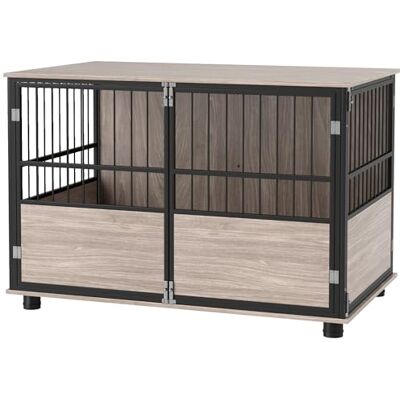 PawHut - 100cm Dog Crate Furniture - End Table - Cushion - Dog Cage PawHut - 100cm Dog Crate Furniture - End Table - Cushion - Dog Cage