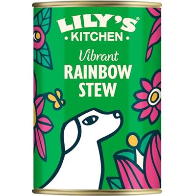 Lily's Kitchen Made with Natural Ingredients Adult Wet Dog Food Tin Vibrant Rainbow Stew 6 x 400g Lily's Kitchen Made with Natural Ingredients Adult Wet Dog Food Tin Vibrant Rainbow Stew 6 x 400g