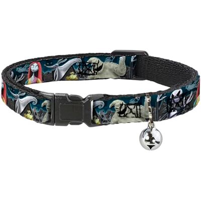 Buckle-Down Breakaway Cat Collar Nightmare Before Christmas 4-Character Group/Cemetery Scene 1/2" Wide Fits 8-12" Neck Medium Buckle-Down Breakaway Cat Collar Nightmare Before Christmas 4-Character Group/Cemetery Scene 1/2" Wide Fits 8-12" Neck Medium