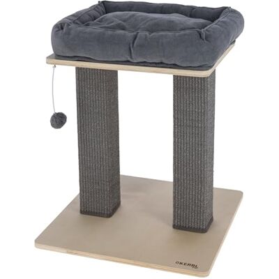 Kerbl Pet Noah I Cat Scratching Post for All Ages, Sisal Column, Padded Bed 50 x 50 x 64 cm, Modern Cat Tree Design, Base Plate, Birch Wood, Washable Kerbl Pet Noah I Cat Scratching Post for All Ages, Sisal Column, Padded Bed 50 x 50 x 64 cm, Modern Cat Tree Design, Base Plate, Birch Wood, Washable