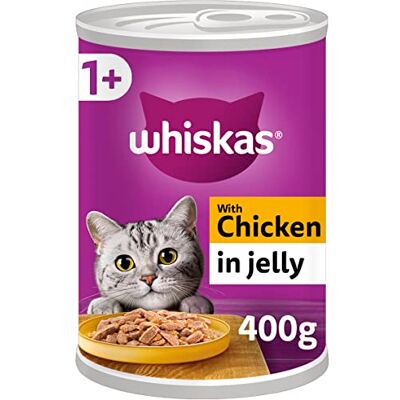 Whiskas - 1+ Cat Tins - Chicken in Jelly - Cat Food Whiskas - 1+ Cat Tins - Chicken in Jelly - Cat Food