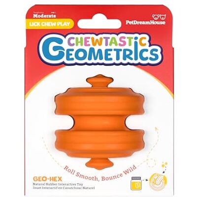 PetDreamHouse Geo-Hex Lickable Dog Enrichment Toy – Calming Sensory Toy with Erratic Bounce – Natural Rubber Interactive Toy for Small & Medium Dogs PetDreamHouse Geo-Hex Lickable Dog Enrichment Toy – Calming Sensory Toy with Erratic Bounce – Natural Rubber Interactive Toy for Small & Medium Dogs
