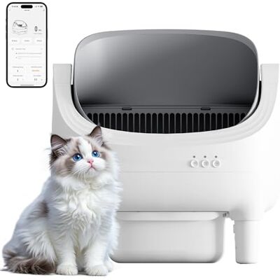 JUMMICO Smart Self-Cleaning Cat Litter Tray – Automatic Cat Litter Box with Health Monitor & Odour Control, 12L XL Capacity (15 Days), Ultra-Quiet & Safe for All Cats (1.5-15kg) JUMMICO Smart Self-Cleaning Cat Litter Tray – Automatic Cat Litter Box with Health Monitor & Odour Control, 12L XL Capacity (15 Days), Ultra-Quiet & Safe for All Cats (1.5-15kg)