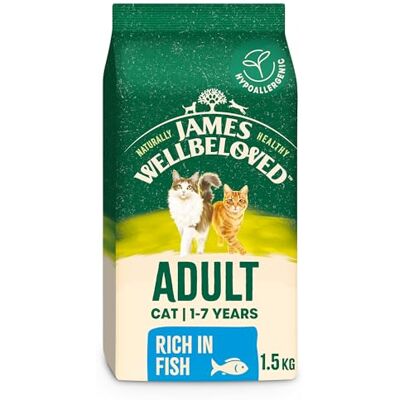 James Wellbeloved Hypoallergenic Dry Cat Food for Adult Cats Fish 1.5 kg James Wellbeloved Hypoallergenic Dry Cat Food for Adult Cats Fish 1.5 kg