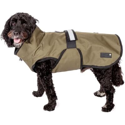 Danish Design 3-in-1 Dog Coat Olive, 33cm (13in) All Weather, Waterpoof, Fleece-Lined, Reflective Raincoat for Dogs Danish Design 3-in-1 Dog Coat Olive, 33cm (13in) All Weather, Waterpoof, Fleece-Lined, Reflective Raincoat for Dogs
