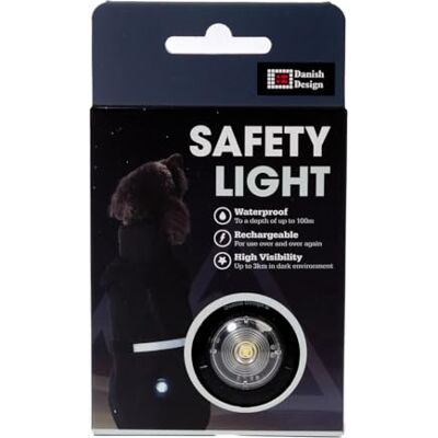 Danish Design Dog Coat Safety Light White – Clip-On, Waterproof, Rechargeable LED for Coats & Collars Danish Design Dog Coat Safety Light White – Clip-On, Waterproof, Rechargeable LED for Coats & Collars
