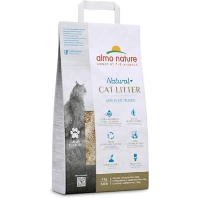 almo nature Ultra Assorbent Cat Litter Grain Texture, Compostable, Total Odor Control & Dust Free 4 kg almo nature Ultra Assorbent Cat Litter Grain Texture, Compostable, Total Odor Control & Dust Free 4 kg