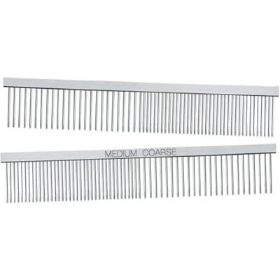 Master Grooming Tools Greyhound Combs — European-Style Combs for Grooming Dogs Medium/Coarse, 7½",Chrome Master Grooming Tools Greyhound Combs — European-Style Combs for Grooming Dogs Medium/Coarse, 7½",Chrome