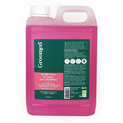 Groomers Everyday Floral Dog Shampoo for Dog Grooming 2.5L Long Lasting Fragrance Cleanses and Conditions pH Balanced, Vegan, Paraben Free, Easy Rinse Suitable for All Coats Groomers Everyday Floral Dog Shampoo for Dog Grooming 2.5L Long Lasting Fragrance Cleanses and Conditions pH Balanced, Vegan, Paraben Free, Easy Rinse Suitable for All Coats