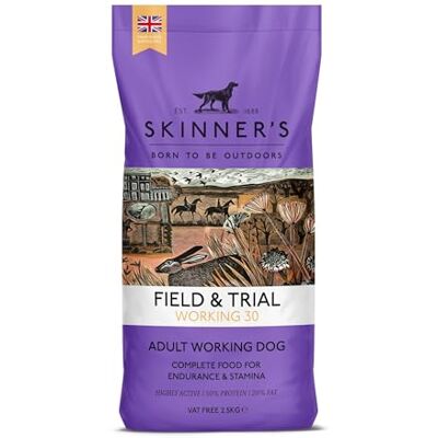 Skinners Field & Trial, Working 30, Complete Dry Adult Dog Food, For Active Working Dogs, (30% Protein) 2.5kg Skinners Field & Trial, Working 30, Complete Dry Adult Dog Food, For Active Working Dogs, (30% Protein) 2.5kg