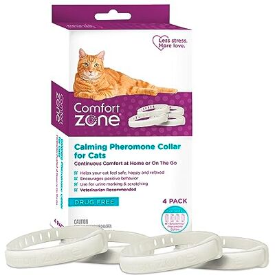 Zone 4 Pack Cat Calming Pheromone Collar for Cats De-Stress Your Cat Helps Cats Feel Safe, Happy, and Calm While Reducing Unwanted Behaviors Zone 4 Pack Cat Calming Pheromone Collar for Cats De-Stress Your Cat Helps Cats Feel Safe, Happy, and Calm While Reducing Unwanted Behaviors