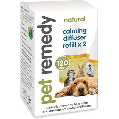 Pet Remedy REFILL Nautual Calming Plug Diffuser Helps calm and develop emotional wellbeing in all pets. (2 x 40ml (4 Month Supply)) Pet Remedy REFILL Nautual Calming Plug Diffuser Helps calm and develop emotional wellbeing in all pets. (2 x 40ml (4 Month Supply))