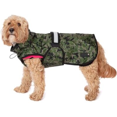 Danish Design 3-in-1 Dog Coat Camo Pink, 49cm (19in) All Weather, Waterpoof, Fleece-Lined, Reflective Raincoat for Dogs Danish Design 3-in-1 Dog Coat Camo Pink, 49cm (19in) All Weather, Waterpoof, Fleece-Lined, Reflective Raincoat for Dogs