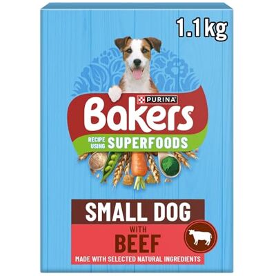 Bakers Superfoods Small Dog Adult Dry Dog Food Beef 1.1kg (Pack of 5) Bakers Superfoods Small Dog Adult Dry Dog Food Beef 1.1kg (Pack of 5)