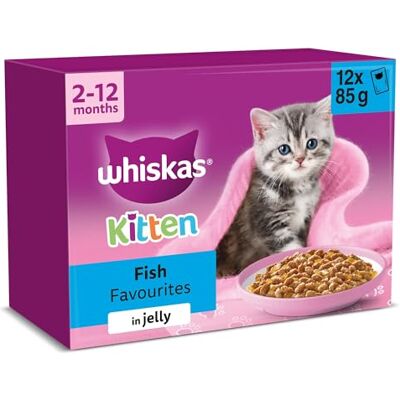 whiskas Junior Wet Cat Food in Jelly 12x85g Fish Favourites (Pack of 4) whiskas Junior Wet Cat Food in Jelly 12x85g Fish Favourites (Pack of 4)