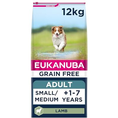 Eukanuba Grain Free Adult Small Medium Dry Dog Food Lamb 12kg Eukanuba Grain Free Adult Small Medium Dry Dog Food Lamb 12kg
