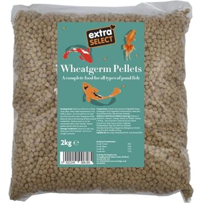 Extra Select Wheatgerm Fish Food Pellets Complete, Digestible, Wheatgerm Winter Pond Fish Food for Cold Water Koi Carp & Goldfish Pellets 2kg Bag Extra Select Wheatgerm Fish Food Pellets Complete, Digestible, Wheatgerm Winter Pond Fish Food for Cold Water Koi Carp & Goldfish Pellets 2kg Bag