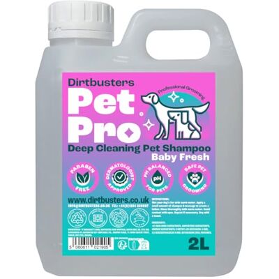 Dirtbusters Pet Pro Dog Shampoo Sensitive Skin (2L) Deep Cleaning Professional Dog Grooming & Puppy Shampoo & Conditioner For Smelly Dogs, Baby Fresh Dirtbusters Pet Pro Dog Shampoo Sensitive Skin (2L) Deep Cleaning Professional Dog Grooming & Puppy Shampoo & Conditioner For Smelly Dogs, Baby Fresh