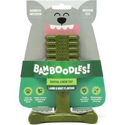 Bamboodles T-Bone Dog Chew Toy – Medium Mint & Lamb Flavour Long Lasting Natural Dog Chew for Small Dogs and Puppies Durable, Safe and Satisfying Chew Stick Bamboodles T-Bone Dog Chew Toy – Medium Mint & Lamb Flavour Long Lasting Natural Dog Chew for Small Dogs and Puppies Durable, Safe and Satisfying Chew Stick