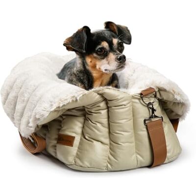Cleva Home Small Dog Car Seat & Travel Carrier & Pet Bed, Soft Fleece Interior for Dogs up to 10lbs, Stylish Pet Travel Tote for Indoor and Outdoor Use Cleva Home Small Dog Car Seat & Travel Carrier & Pet Bed, Soft Fleece Interior for Dogs up to 10lbs, Stylish Pet Travel Tote for Indoor and Outdoor Use