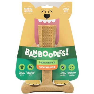Bamboodles T-Bone Dog Chew Toy – Large Cheese Flavour Long Lasting Natural Dog Chew for Small Dogs and Puppies Durable, Safe and Satisfying Chew Stick Bamboodles T-Bone Dog Chew Toy – Large Cheese Flavour Long Lasting Natural Dog Chew for Small Dogs and Puppies Durable, Safe and Satisfying Chew Stick