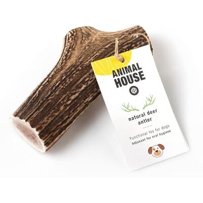 Animal House 100% Deer Horns for Dogs Chewing Bone Toy, Natural to keep teeth and gums healthy and clean.All sizes (XL) Animal House 100% Deer Horns for Dogs Chewing Bone Toy, Natural to keep teeth and gums healthy and clean.All sizes (XL)