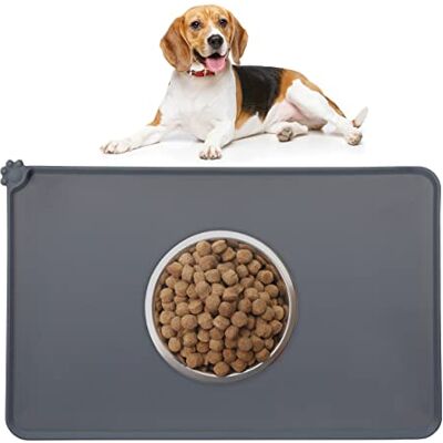 Relaxdays Pet Feeding Mat, Dogs & Cats, Non-Slip & Waterproof, Silicone Food Tray, Hygienic, 48.5 x 30 cm, Dark Grey Relaxdays Pet Feeding Mat, Dogs & Cats, Non-Slip & Waterproof, Silicone Food Tray, Hygienic, 48.5 x 30 cm, Dark Grey