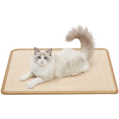 Gimars 60 x 40 cm Cat Scratching Mat, Natural Sisal Cat Scratcher Pad, Non-Slip Couch, Carpet & Wall Protector Guard for Indoor Cats, Beige Gimars 60 x 40 cm Cat Scratching Mat, Natural Sisal Cat Scratcher Pad, Non-Slip Couch, Carpet & Wall Protector Guard for Indoor Cats, Beige