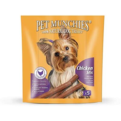 PET MUNCHIES Chicken Stix Dog Treats, Healthy Training Treats Made With Natural Ingredients 50g, Pack of 10 (50 Chews) PET MUNCHIES Chicken Stix Dog Treats, Healthy Training Treats Made With Natural Ingredients 50g, Pack of 10 (50 Chews)