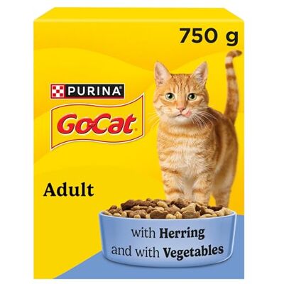 Go-Cat Herring with Vegetables Dry Cat Food 750g (Pack of 5) Go-Cat Herring with Vegetables Dry Cat Food 750g (Pack of 5)