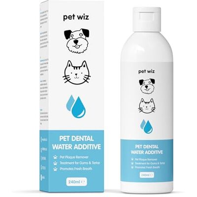pet wiz Dental Water Additive for Dogs & Cats Fights Bad Breath Removes Plaque & Tartar Promotes Healthy Gums 240ml pet wiz Dental Water Additive for Dogs & Cats Fights Bad Breath Removes Plaque & Tartar Promotes Healthy Gums 240ml