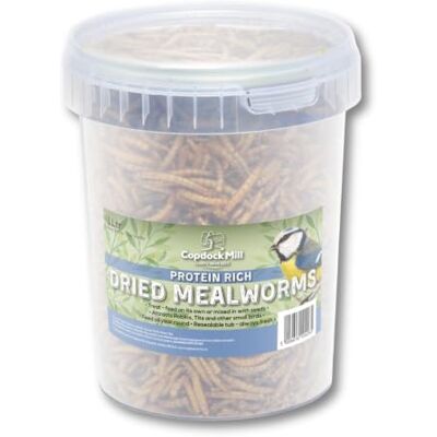 Copdock Mill Premium Dried Mealworms for Wild Birds 1 Litres – Natural Wild Bird Food Mix With BIrd Seed – Suitable For Feeders & Bird Tables Copdock Mill Premium Dried Mealworms for Wild Birds 1 Litres – Natural Wild Bird Food Mix With BIrd Seed – Suitable For Feeders & Bird Tables