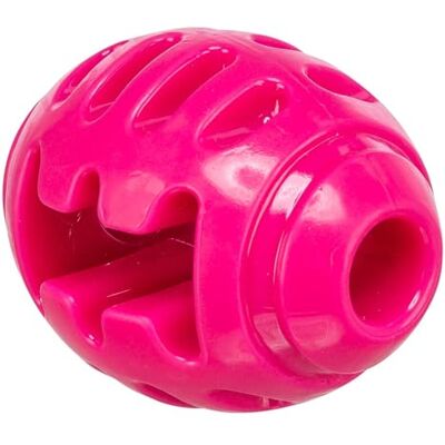 TRIXIE Soft & Strong Rugby Dog Tug Toy, Soft TPR – Pink – 8.5 cm Soft TPR that is gentle on teeth, robust and flexible for chewers and puppies designed for chewing and fetching games TRIXIE Soft & Strong Rugby Dog Tug Toy, Soft TPR – Pink – 8.5 cm Soft TPR that is gentle on teeth, robust and flexible for chewers and puppies designed for chewing and fetching games