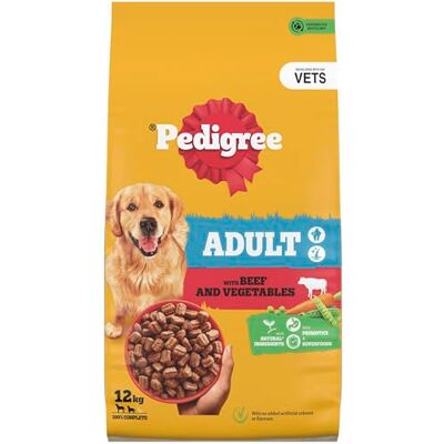 Pedigree Complete Dog Dry Food for Dogs with Beef and Vegetable 12 kg Pedigree Complete Dog Dry Food for Dogs with Beef and Vegetable 12 kg