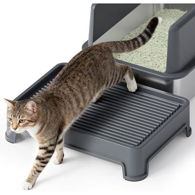 Booche Cat Ramp for Litter Box Elevated Litter Ramp for Cat Litter Boxes, Washable Easy Cleaning Litter Mat with Filter Function Steps Suitable for Small & Elderly Cats(14"x10"x2.5") Booche Cat Ramp for Litter Box Elevated Litter Ramp for Cat Litter Boxes, Washable Easy Cleaning Litter Mat with Filter Function Steps Suitable for Small & Elderly Cats(14"x10"x2.5")