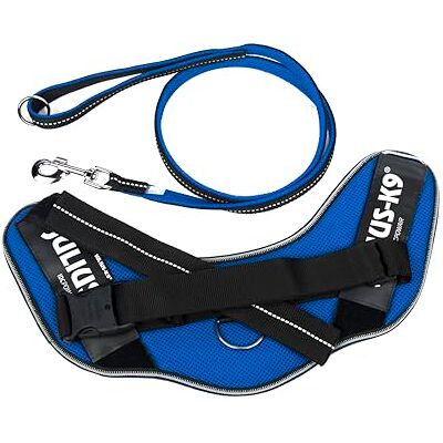 Julius-K9 IDC Powair Bundle IDC Powair Harness, Size: XL/2, Blue + IDC Powair Leash, Size: 1,2 m with Handle and Large Carabiner, Blue Julius-K9 IDC Powair Bundle IDC Powair Harness, Size: XL/2, Blue + IDC Powair Leash, Size: 1,2 m with Handle and Large Carabiner, Blue