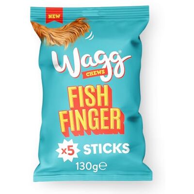 Wagg Chews Dog Treats Fish Finger Sticks 130g (Pack of 14) Wagg Chews Dog Treats Fish Finger Sticks 130g (Pack of 14)