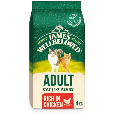 James Wellbeloved Cat Adult Hypoallergenic Dry Food Chicken 4 kg James Wellbeloved Cat Adult Hypoallergenic Dry Food Chicken 4 kg