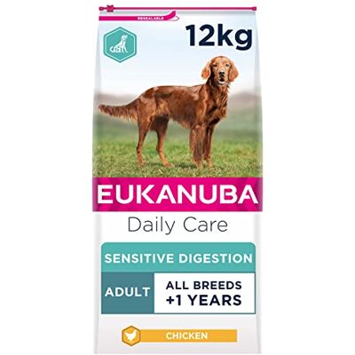 Eukanuba Sensitive Digestion Highly Digestible Complete Dry Dog Food for Adult Dogs with Chicken 12 kg Eukanuba Sensitive Digestion Highly Digestible Complete Dry Dog Food for Adult Dogs with Chicken 12 kg